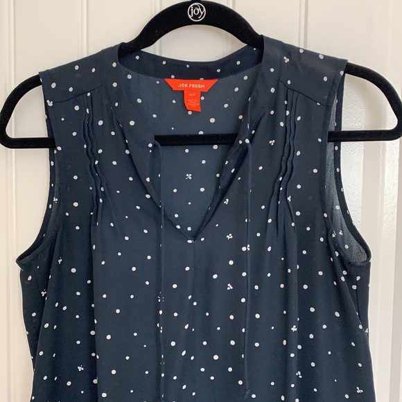 Joe Fresh Navy Polka Dot Tank - Picture 2 of 4